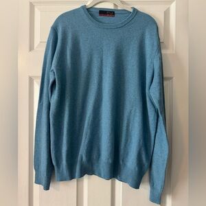 Men's Italian Wool/Cashmere Light Blue Crewneck Sweater